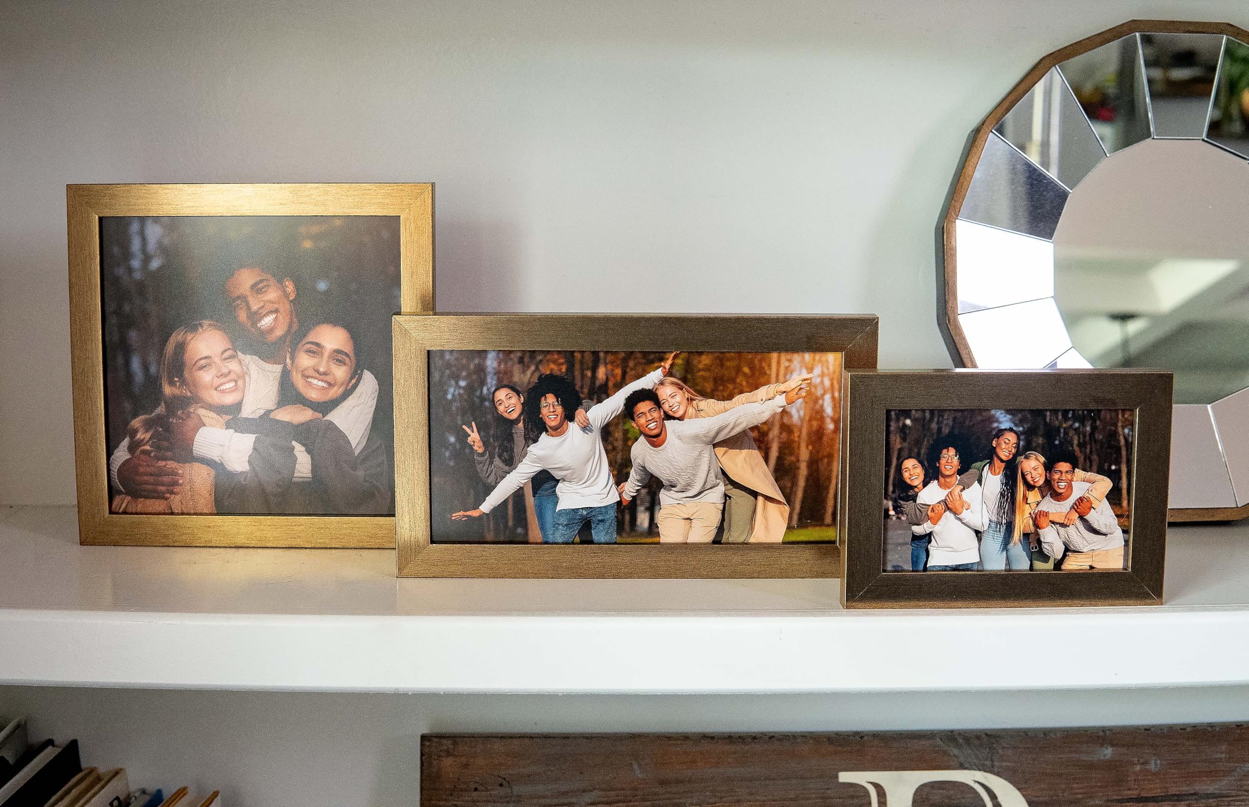 28x38 Gold Bronze Modern Minimalist Wood Picture Frame - Solid Wood Photo Frame with UV Acrylic, Foam Board Backing & Hanging Hardware - Perfect for Wall Art, Home Decor, Office Display and Poster Framing