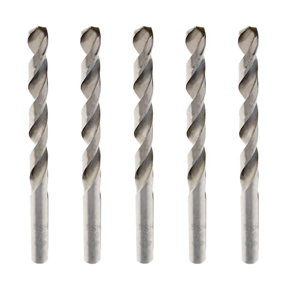5.8mm HSS Twist Drill Bit Set - 5-Piece High Speed Steel Jobber Drill Bits for Metal, Steel & Aluminum Alloy - Perfect for DIY Projects, Woodworking & Metal Fabrication