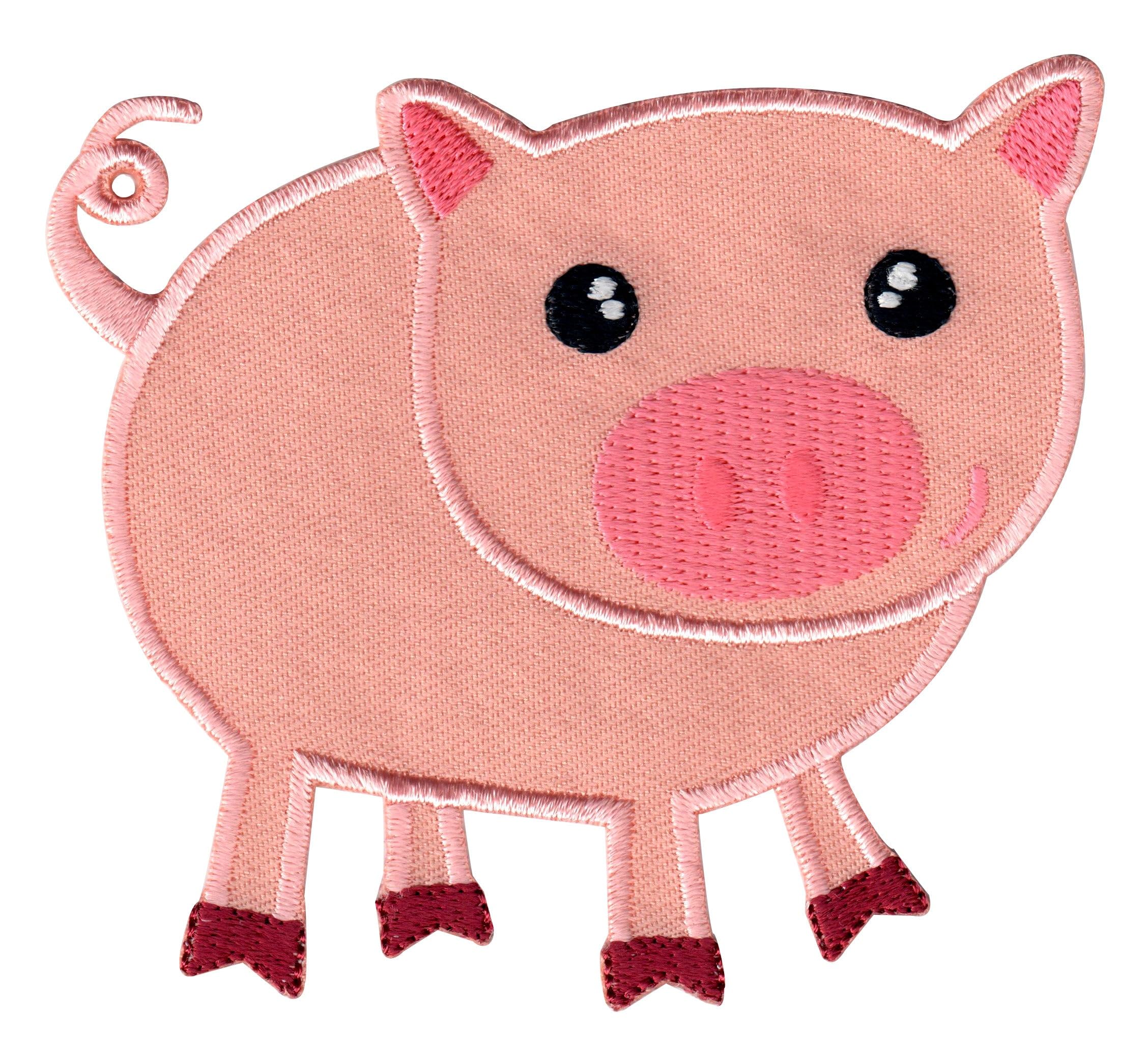 Pig Patch Iron On & Sew On Appliques for Kids - Fun & Durable Fabric Patches for DIY Crafts, Clothing, Backpacks & Costume Decorations