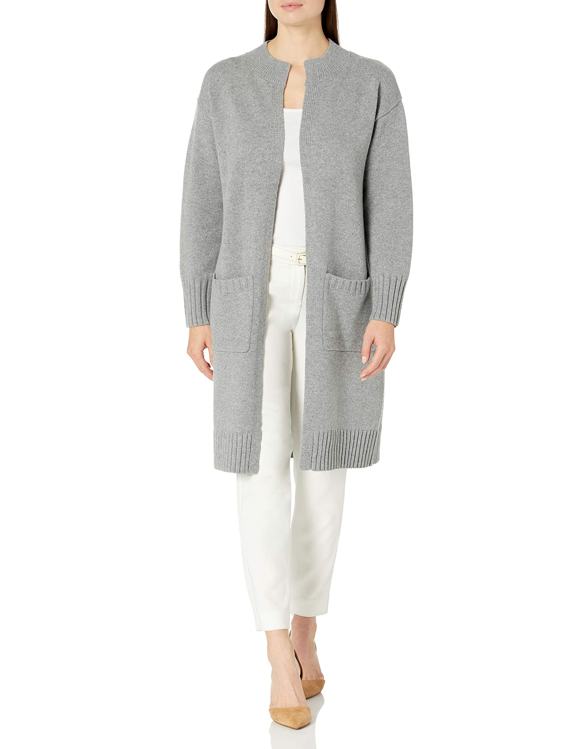 Women's Ribbed Collar Long Cardigan - Cozy Fall Sweater for Layering | Perfect for Office, Date Night & Casual Outfits