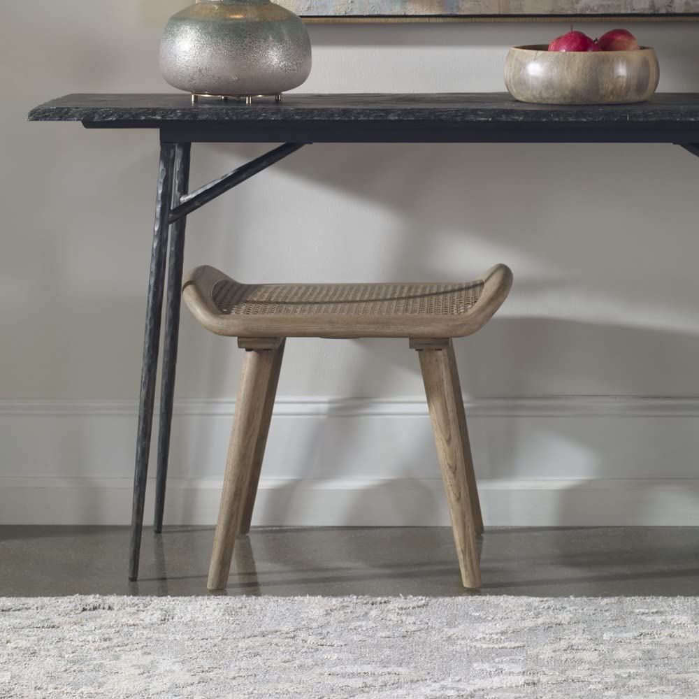 22 Inch Scandinavian Small Bench - Arne Style Solid Wood Entryway Bench for Hallway, Living Room, or Bedroom Decor