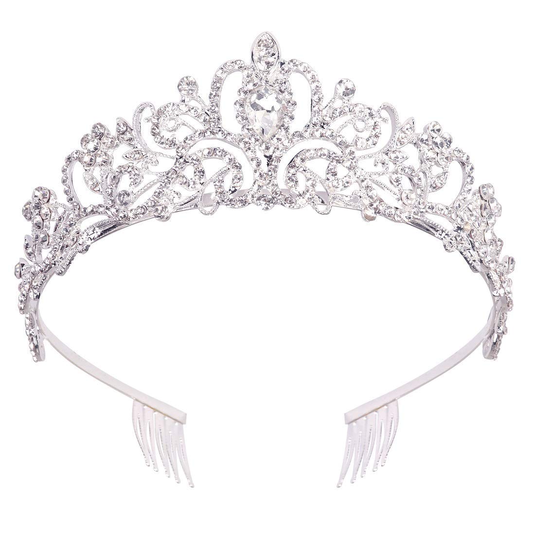 COCIDE 2-Pack Girls Crystal Tiara Crown Set - Gold & Silver Rhinestone Headbands for Birthday, Flower Girl, Prom, Halloween Costume, Cosplay | Perfect for Princess Parties, Pageants, Christmas Gifts & Special Occasions