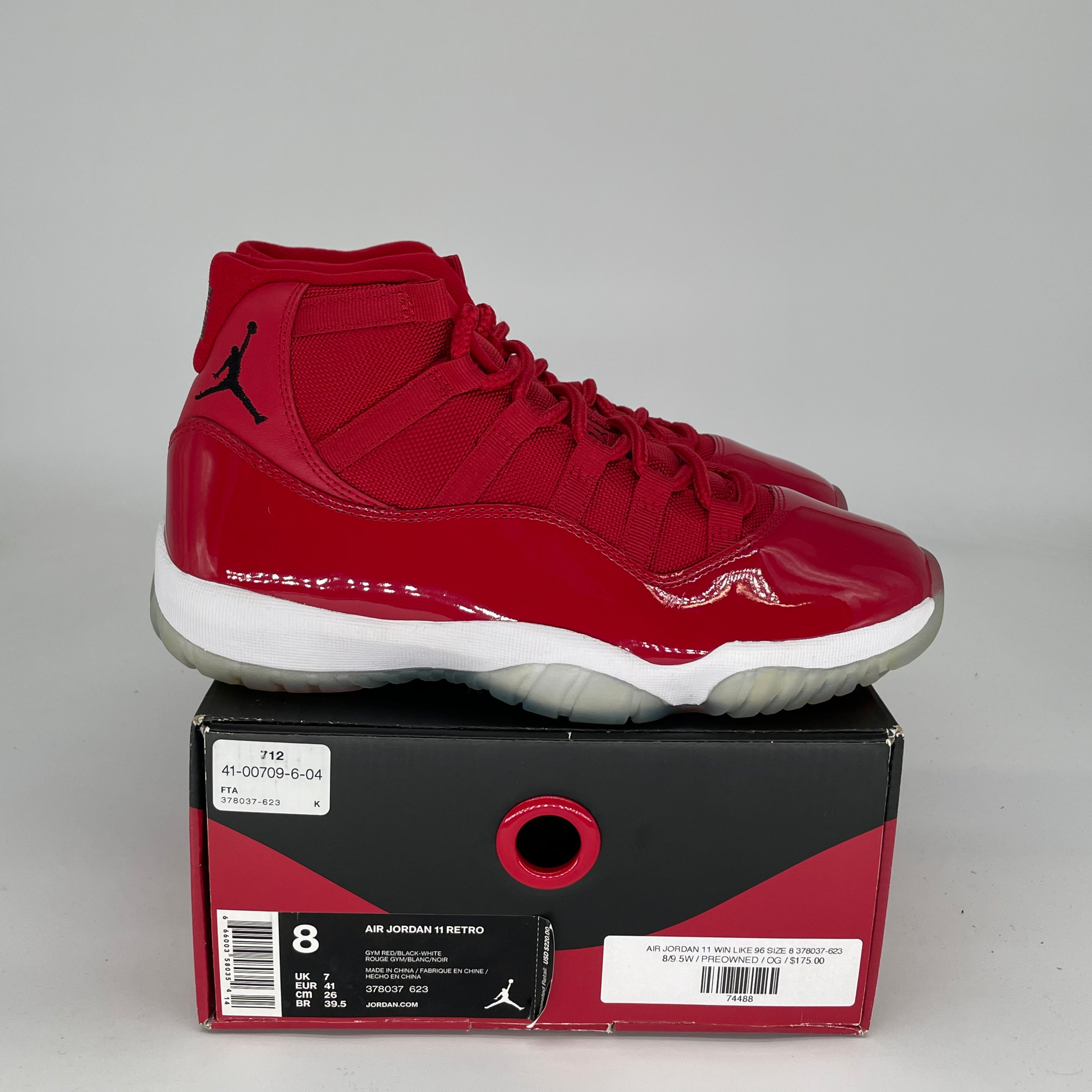 Air Jordan 11 Retro 'Win Like 96' Basketball Shoes - Men's Size 8 (378037-623) - Perfect for Basketball Games, Sneaker Collecting & Streetwear Fashion
