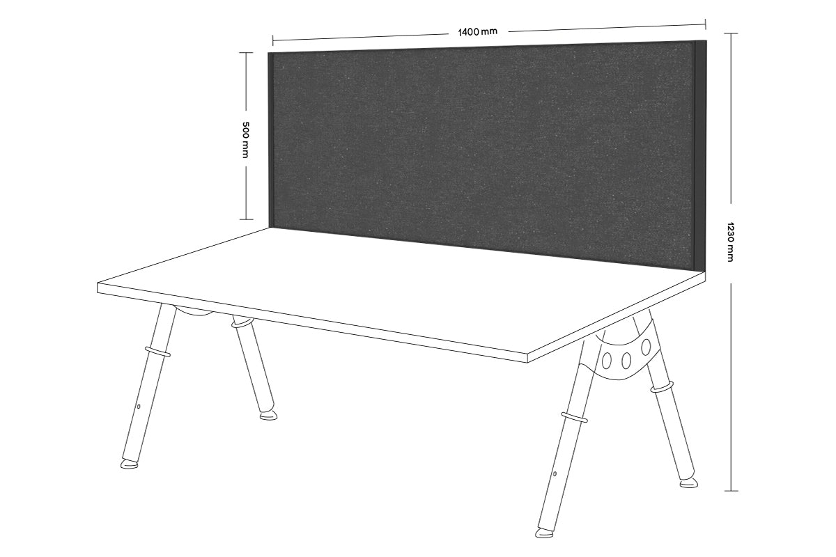 Desk Mounted Privacy Screen - 1400W x 500H - Office & Home Workspace Partition for Computer Monitor Privacy Protection