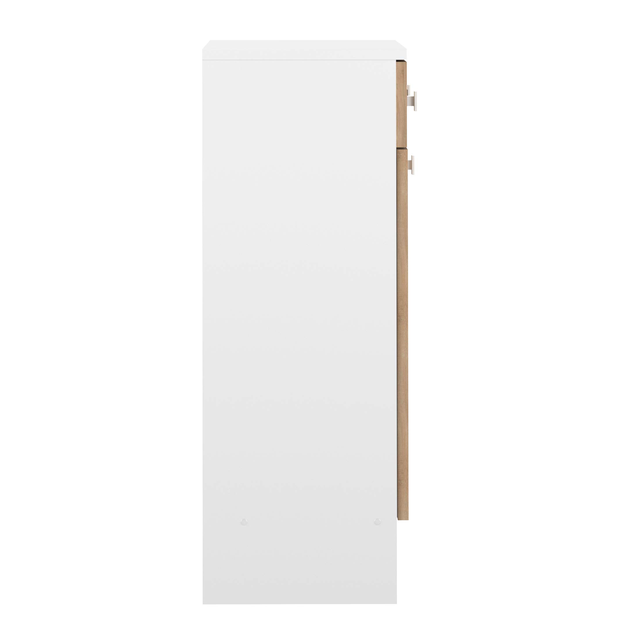 Symbiosis Bathroom Cabinet with Laundry Storage - Oak & White Finish - 60 x 81.5 x 29.6 cm - Space-Saving Bathroom Organizer for Small Spaces & Modern Homes