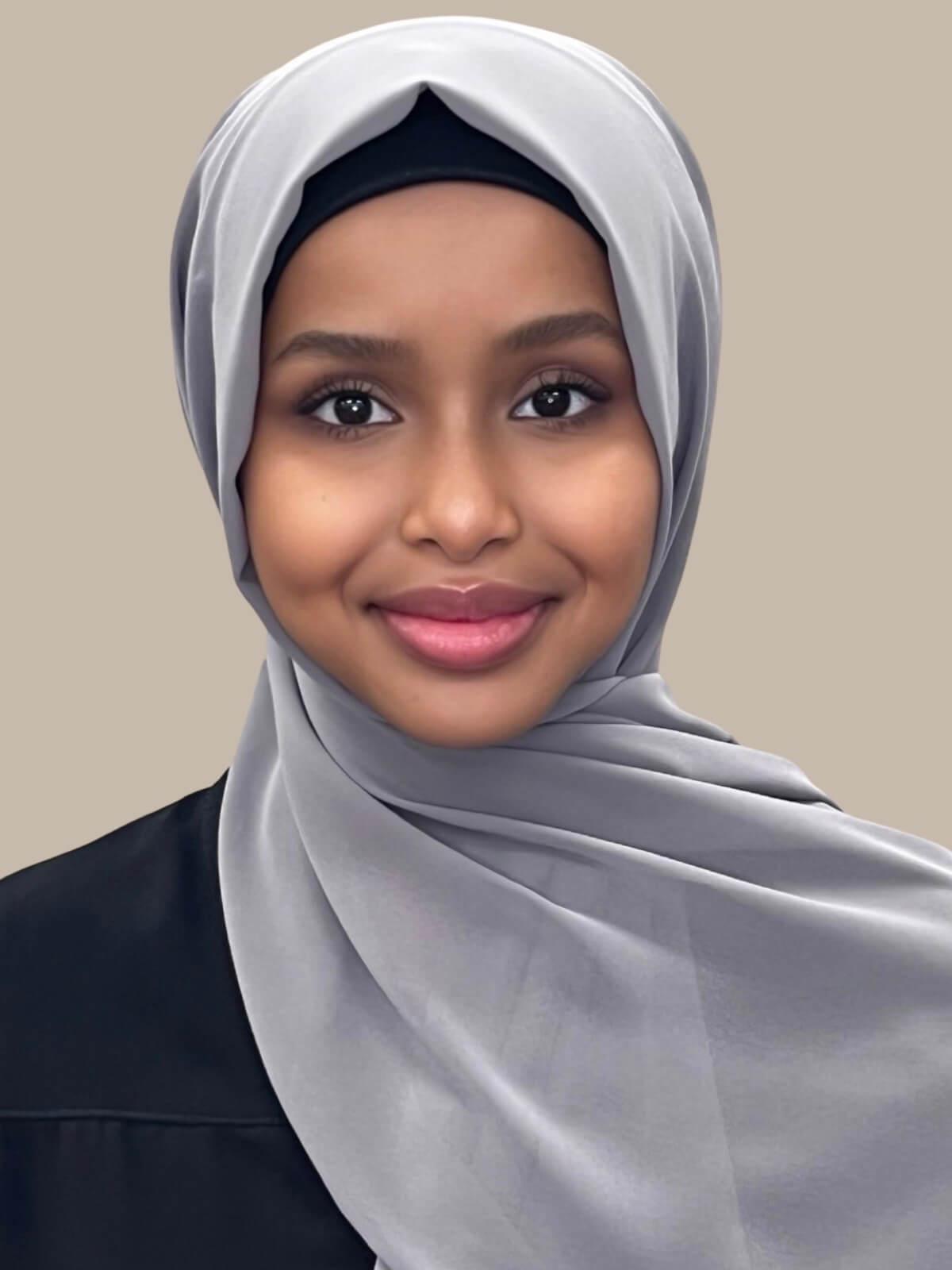 Luxury Chiffon Hijab Scarf - Soft & Breathable Muslim Headscarf in Elegant Fossil Grey - Perfect for Daily Wear, Prayer & Special Occasions
