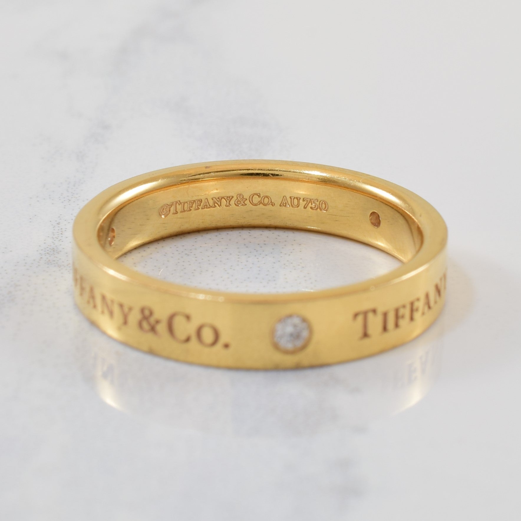 Tiffany & Co. 0.07 Carat Diamond Band Ring for Women - Size 7.5, Sterling Silver Wedding Ring, Anniversary Gift for Her - Perfect for Engagement, Proposal, and Special Occasions