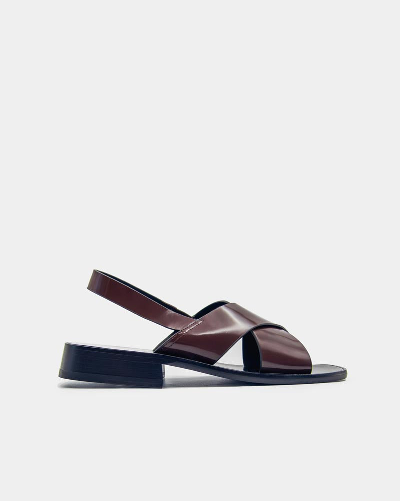 Dark Brown Leather Slingback Cross Strap Sandals for Women - Comfortable Summer Walking Shoes - Perfect for Beach, Vacation & Casual Outings