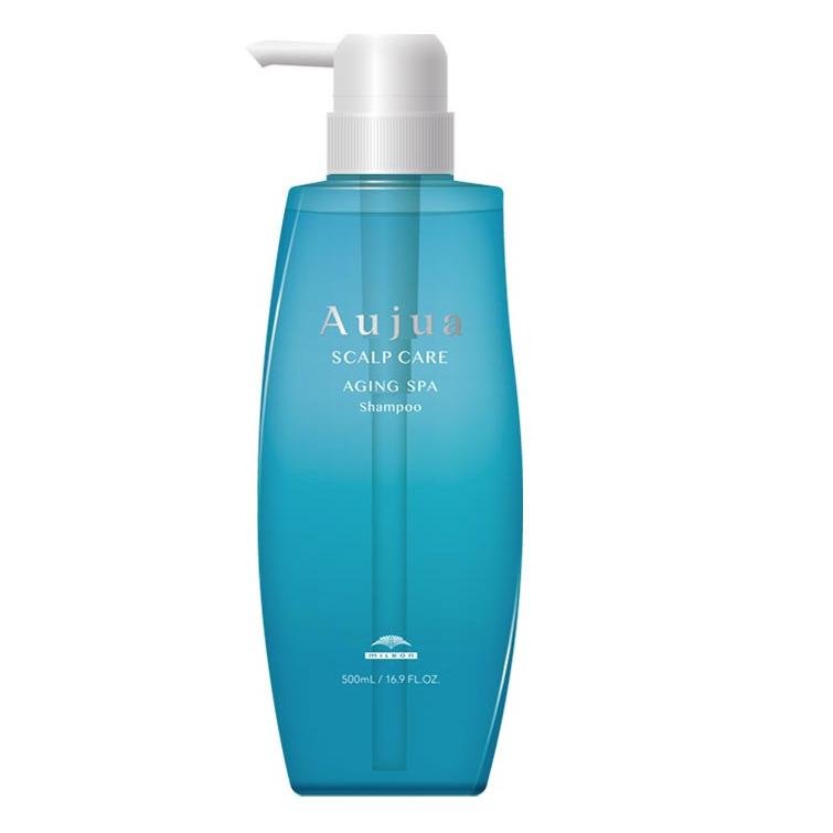 Milbon Aujua Gentle Aging Spa Shampoo for Scalp Care - 500ml Hydrating & Anti-Aging Hair Treatment - Perfect for Dry, Damaged Hair & Scalp Rejuvenation at Home Spa Days