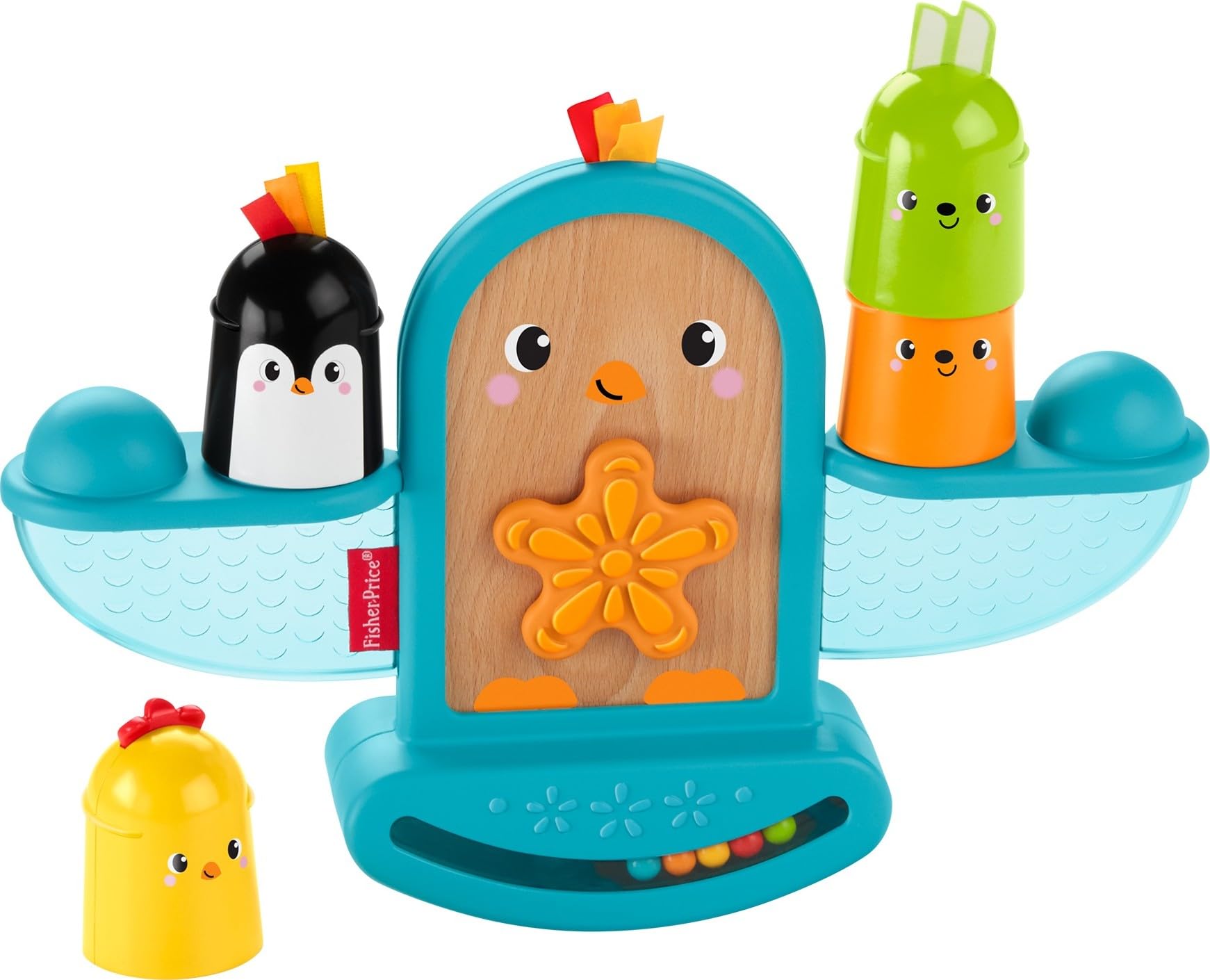 Fisher-Price Stack & Rattle Birdie Baby Toy - Developmental Stacking & Balancing Activity with Sensory Details for Infants 6+ Months - Perfect for Early Learning, Motor Skills & Sensory Play
