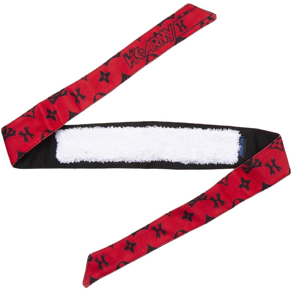 HK Army Paintball Headband - Monogram Red/Black | Sweat Absorbing & Comfortable for Paintball, Airsoft & Outdoor Sports