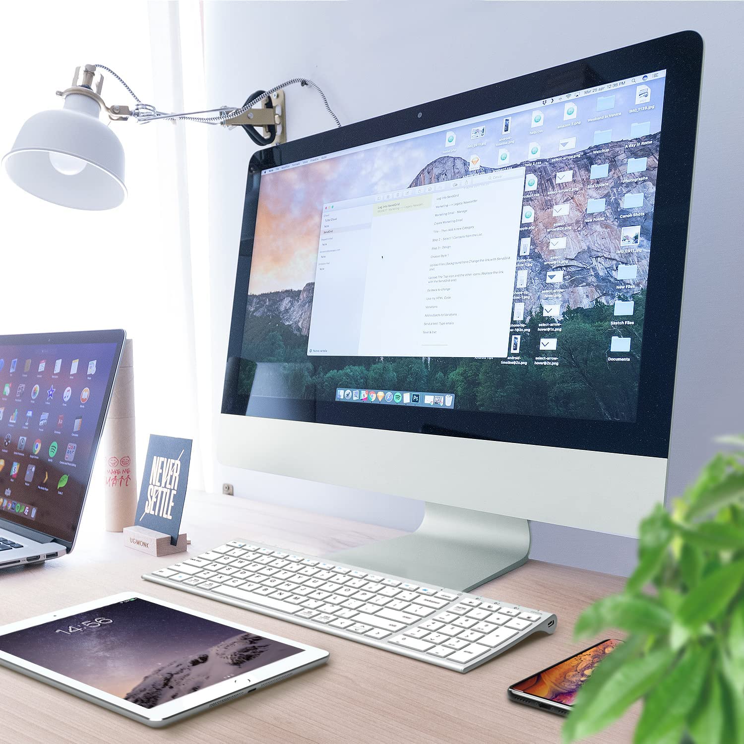 iClever BK10 Bluetooth Keyboard - Wireless, Rechargeable, Multi-Device for Mac/Windows/iOS/Android - Home & Office Use