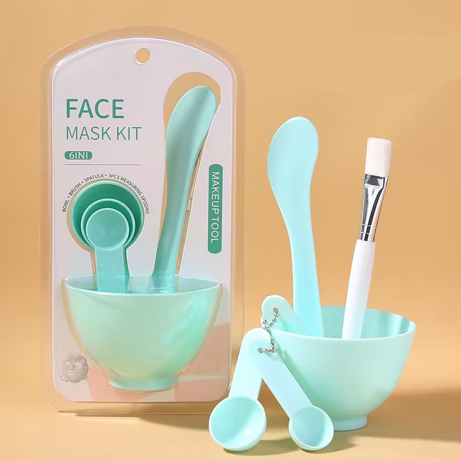 Jade Eye Mask & Cooling Facial Mask Set with Mixing Bowl - Soothing Spa Treatment for Relaxation & Skincare at Home