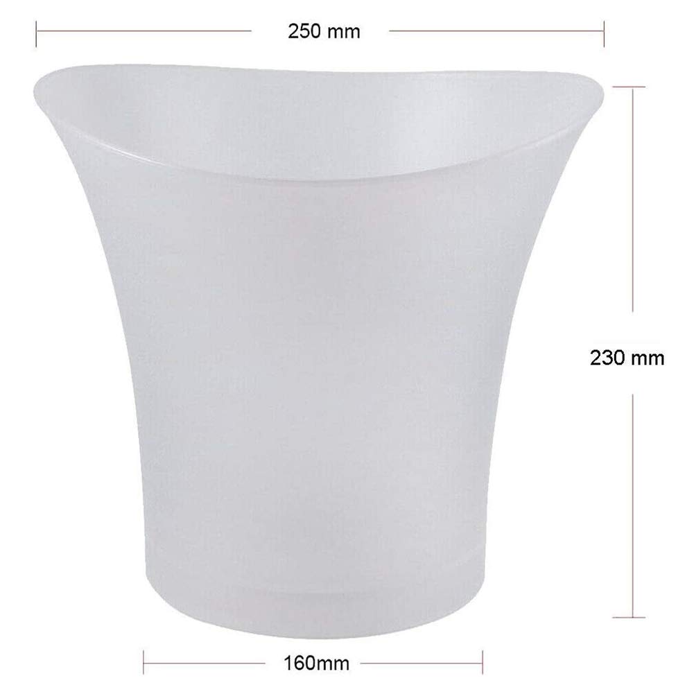SOSSEG 5L LED Light Up Ice Bucket with 7 Color Flashing Lights - Large Plastic Oval Drink Cooler for Beer, Wine & Cocktails - Perfect for Parties, Bars & Outdoor Gatherings