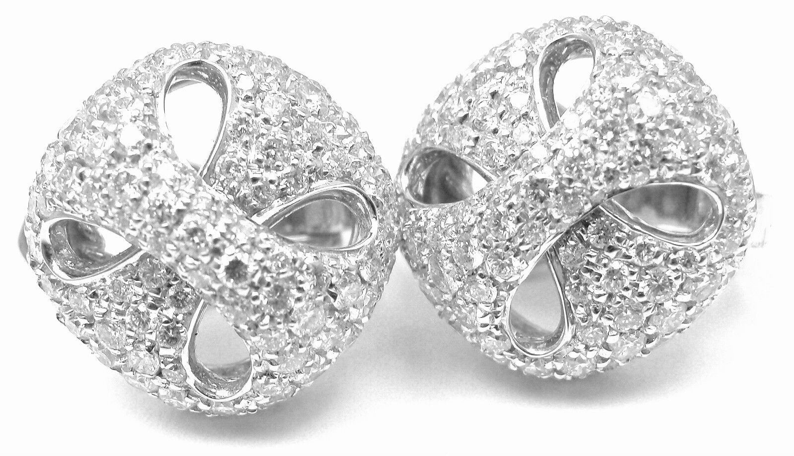 Authentic Damiani 18k White Gold 3.03 Carat Diamond Stud Earrings for Women - Luxury Jewelry Gift for Anniversary, Wedding & Special Occasions