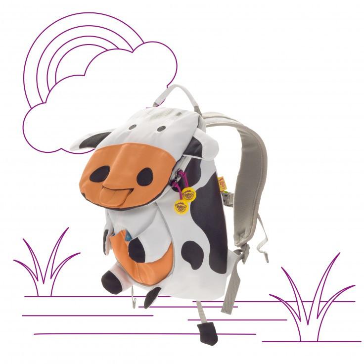 Affenzahn Small Antonia the Cow Backpack - Cute Animal Print Kids Backpack for School, Travel & Daycare - Lightweight Durable Toddler Backpack (Ages 3-6)