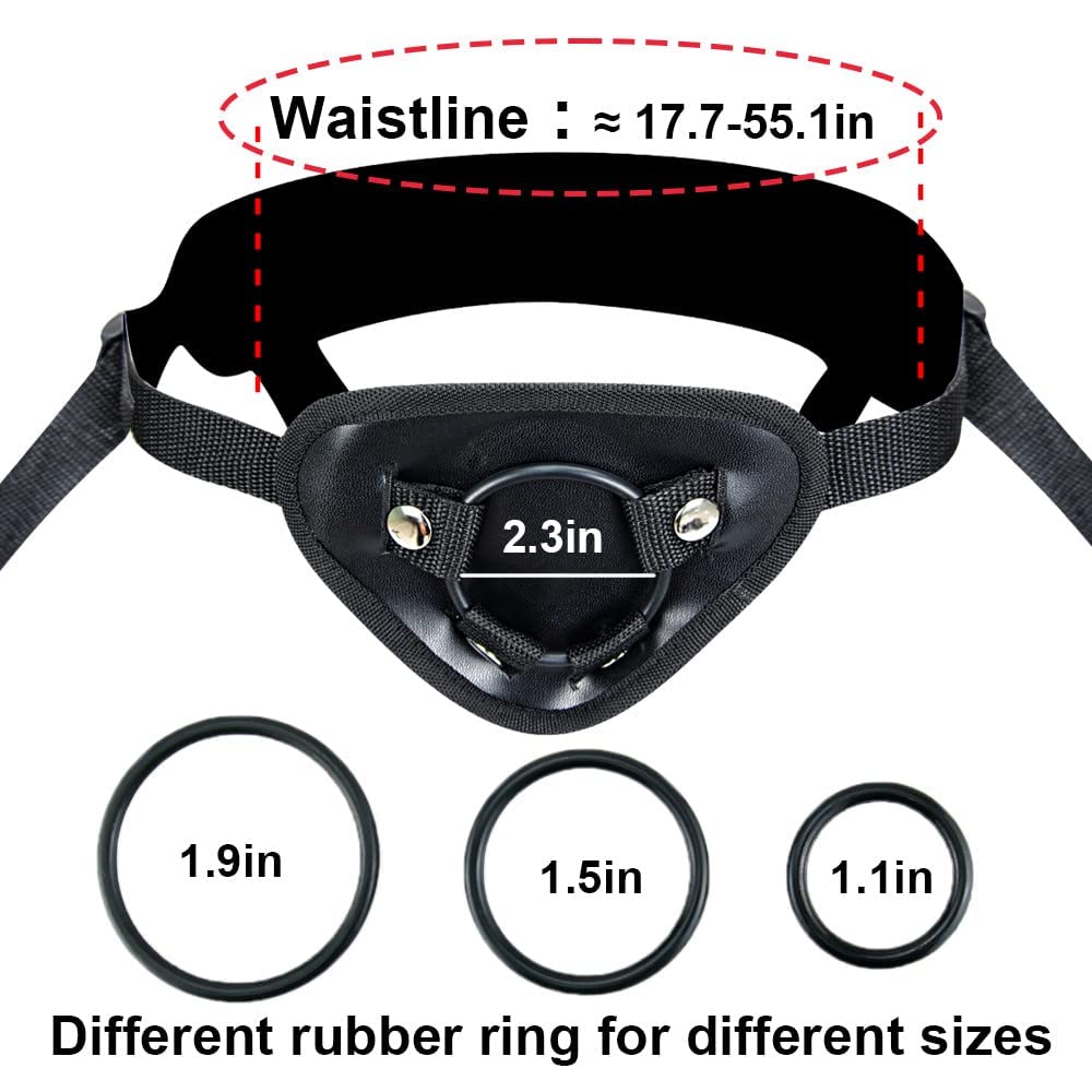 Adjustable Strap-On Harness for Women with Dildo, Wide 4