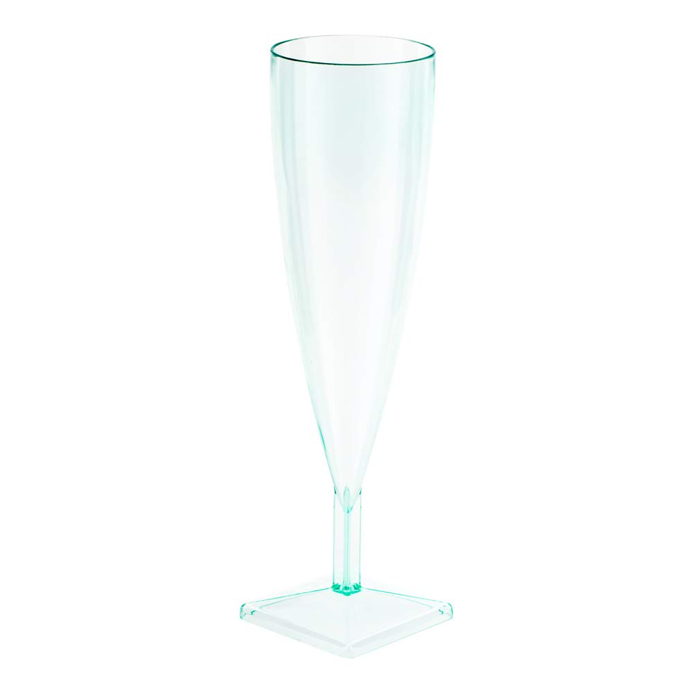 100-Pack 5oz Disposable Plastic Champagne Flutes - Tall Mimosa Glasses for Parties, Weddings & Events | Seagreen Plastic Drinkware for Cocktails, Beverages & Celebrations | Perfect for Bridal Showers, Baby Showers & Catering