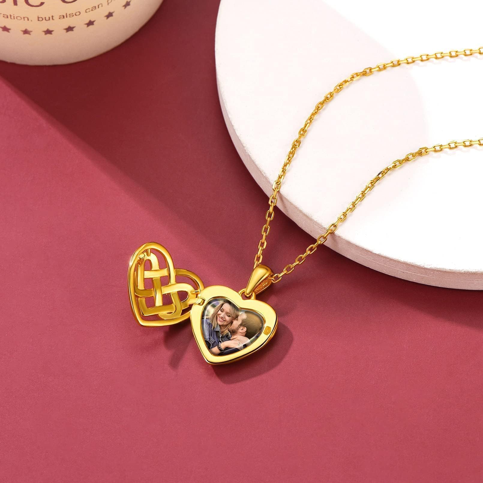 FaithHeart Personalized Heart Locket Necklace for Women - Sterling Silver/Stainless Steel Photo Pendant - Custom Memorial Jewelry Gift with Elegant Box - Perfect for Anniversaries, Valentine's Day & Keepsake Gifts