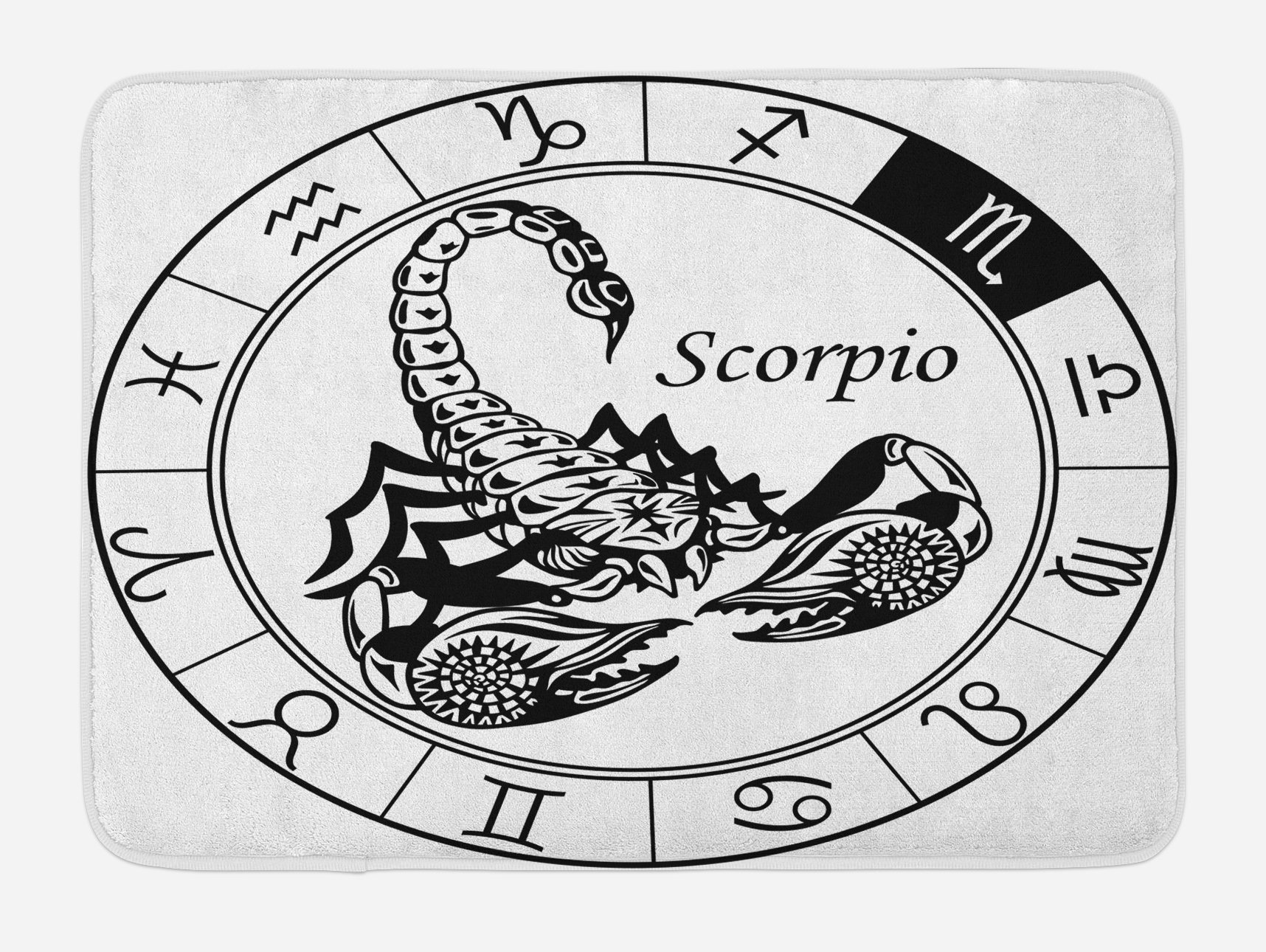 Ambesonne Zodiac Scorpio Bath Mat - Non-Slip Plush Bathroom Rug with Astrology Print, 30.2