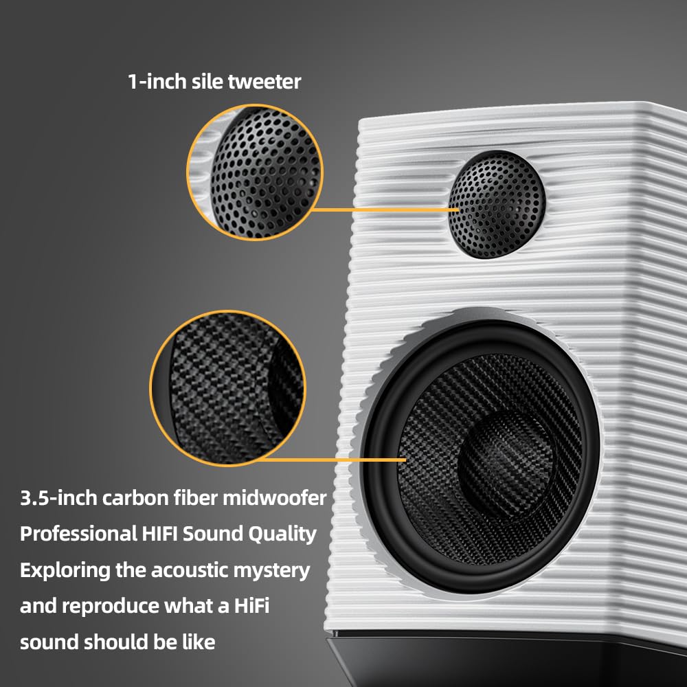 FIIO SP3 High Fidelity Active Desktop Speakers - Premium Stereo Sound for PC, Mac, Gaming & Home Office (Black) | Perfect for Music Production, Streaming & Audiophile Listening