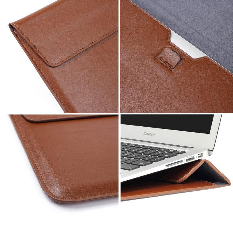 Waterproof PU Leather Laptop Sleeve Case for MacBook Pro 13/15 inch - Protective Cover for Travel, Work & School Use
