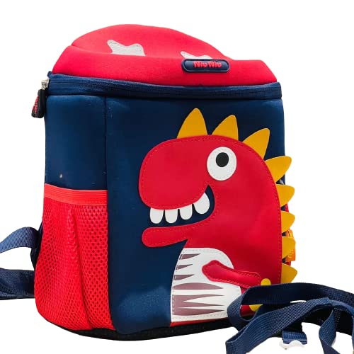 Pravyta Dinosaur Kids Backpack for Toddlers - Cute Cartoon School Bag for Boys & Girls (Pack of 1) | Lightweight Bookbag for Preschool, Kindergarten & Daycare - Perfect for School, Travel & Outdoor Adventures