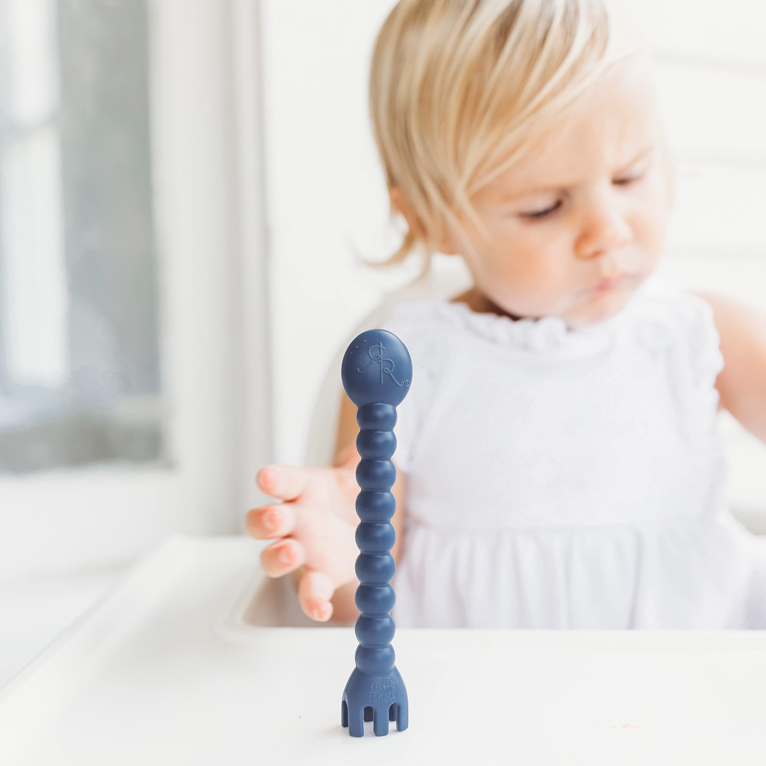 Ryan & Rose Cutie Tensils Baby Spoon and Fork Set [2 Pack] - Captain Design - BPA-Free, Soft-Tip Utensils for Infants & Toddlers - Perfect for First Foods, Baby-Led Weaning, and Travel Feeding