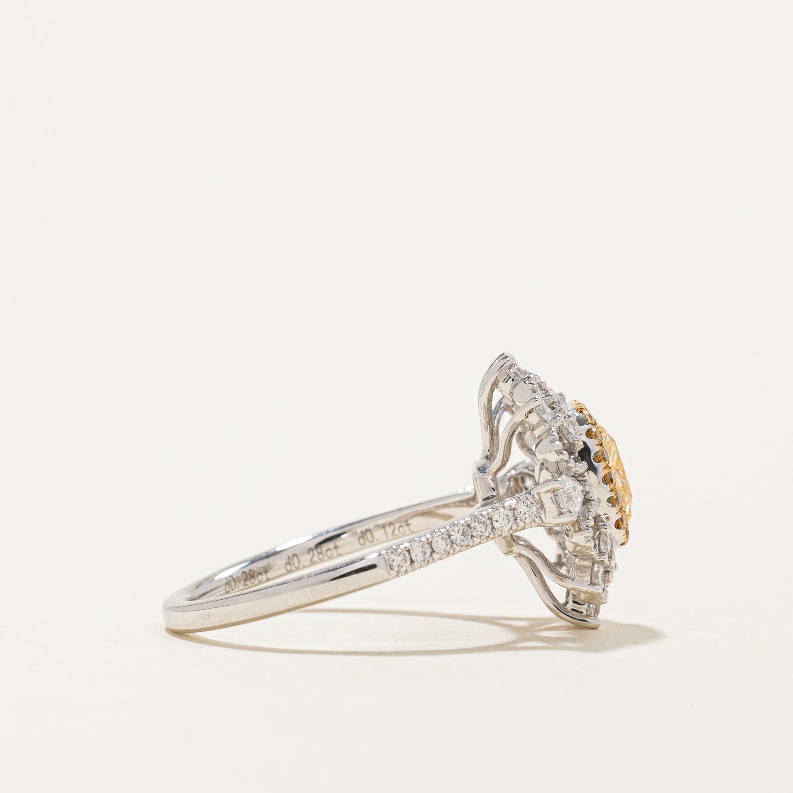 1.03ct Fancy Light Yellow Diamond Engagement Ring | 0.12ctw & 0.56ctw Side Stones | Size 6.25 | Perfect for Proposals, Anniversaries & Special Occasions