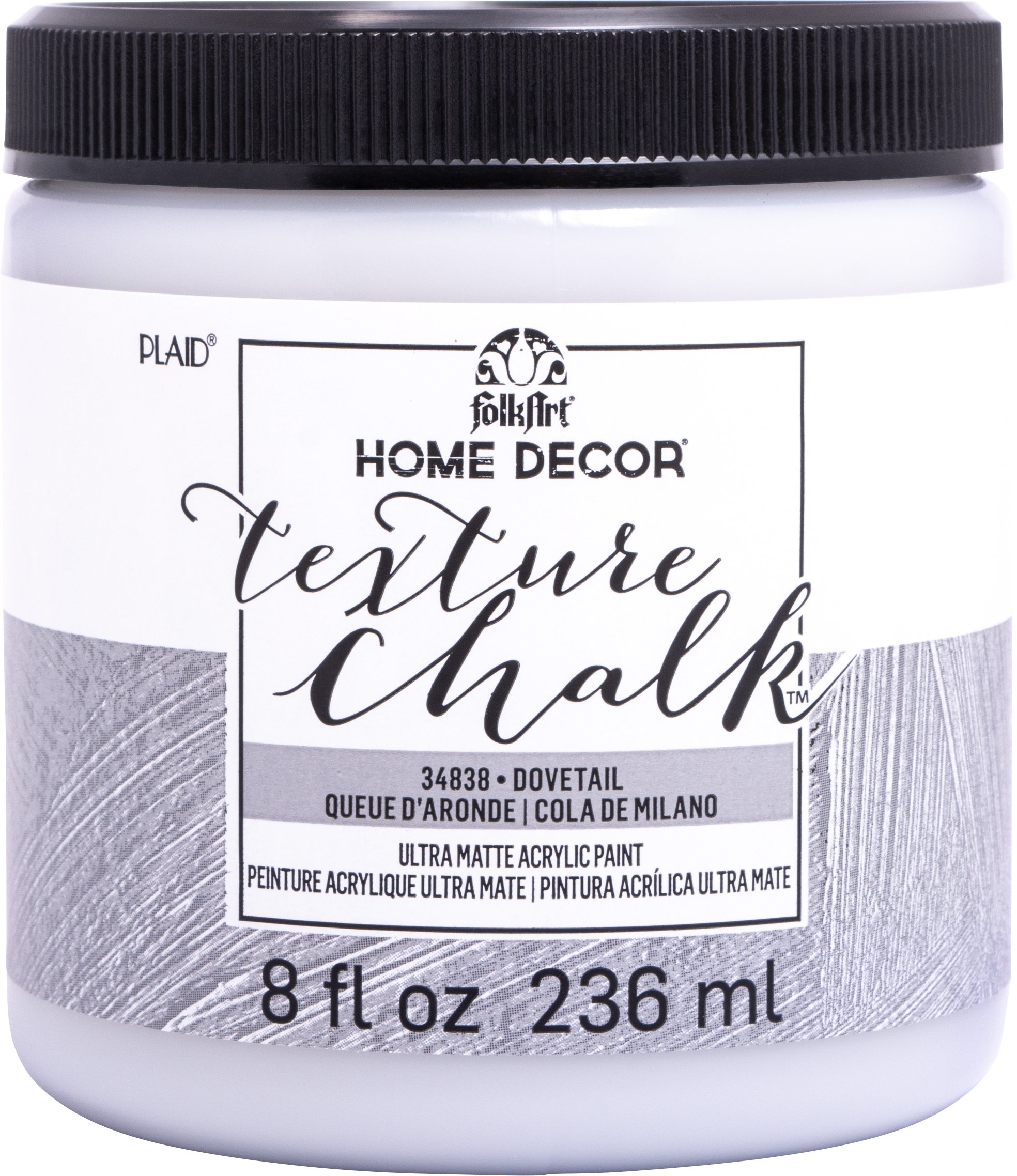 FolkArt Texture Chalk Finish Paint - 8 oz (Dovetail Color) for DIY Furniture, Home Decor & Craft Projects - Perfect for Distressed Wood, Metal & Masonry Surfaces