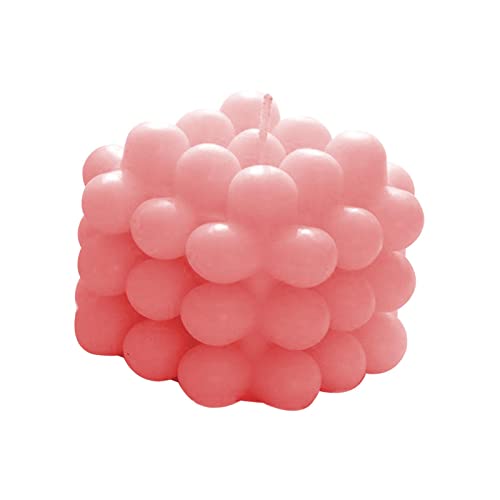 Yiju Geometric Scented Soy Candles - Long Burning, Smokeless for Home Decor & Weddings - Pink