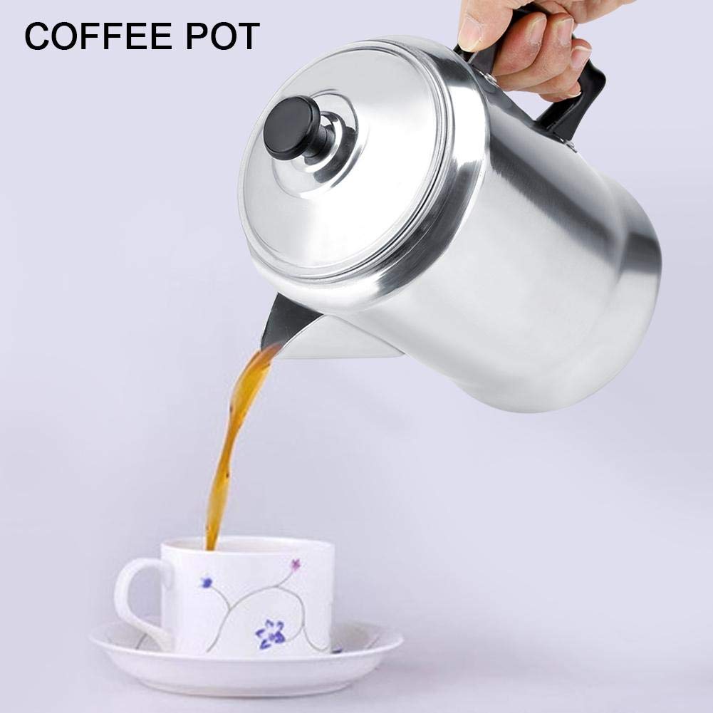 Premium Aluminum Alloy Stovetop Coffee Maker & Tea Kettle with Silicone Cool Grip Lid - Perfect for Camping, Home Brewing, and Outdoor Adventures