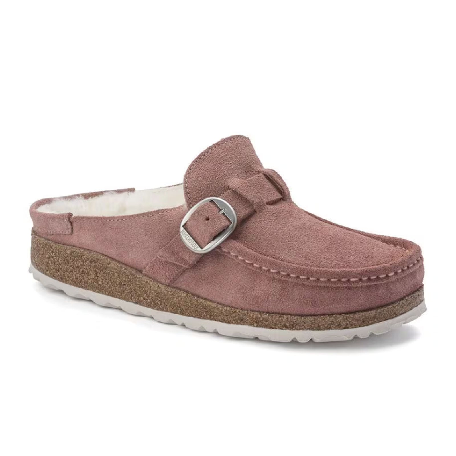 Birkenstock Buckley Narrow Clog for Women - Pink Clay Suede with Natural Shearling Lining | Comfortable Slip-On Clogs for Home, Office & Casual Wear
