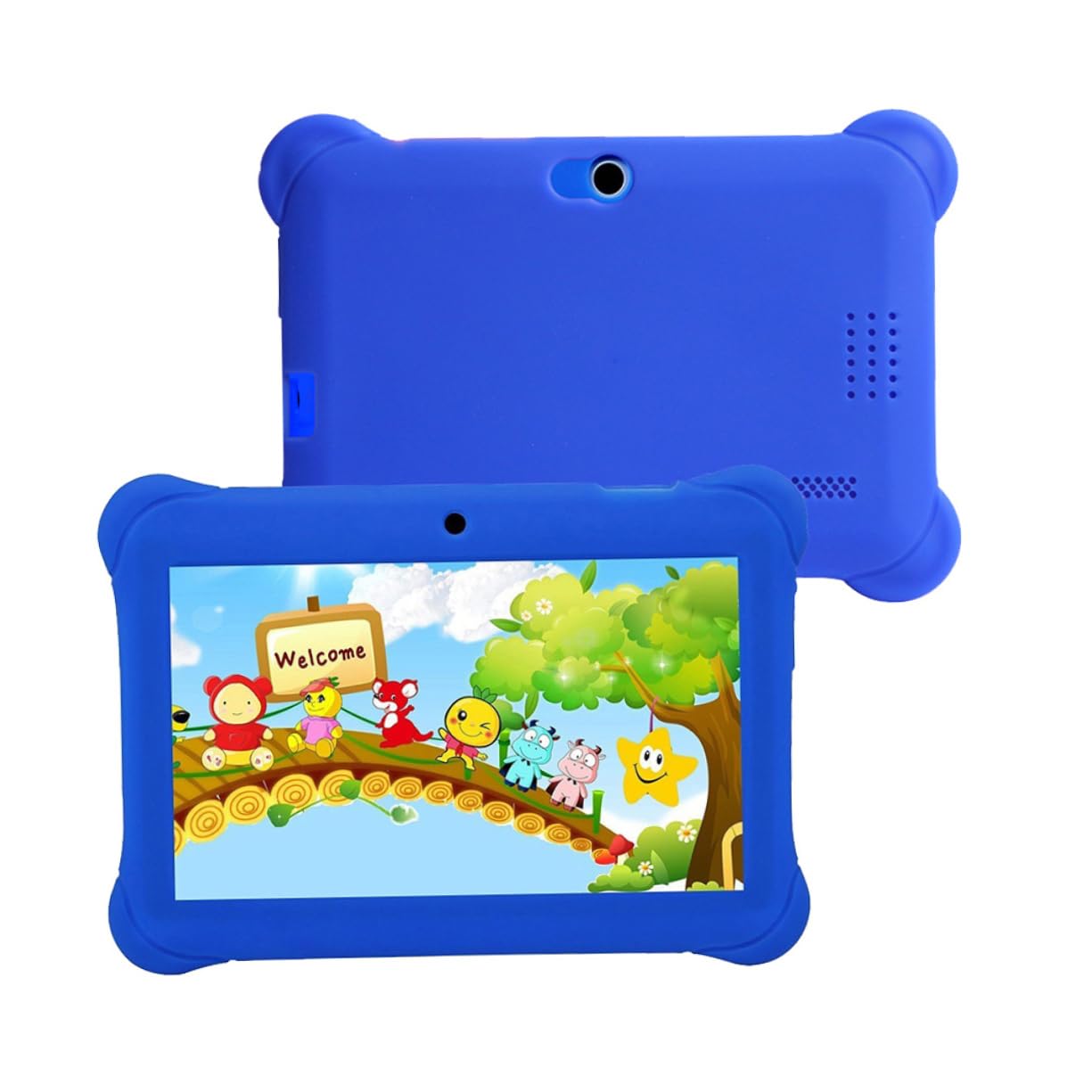 OSALADI 3-Piece Kids Tablet Set - 7 Inch Quad-Core Blue Children's Learning Tablet with Educational Games | Perfect for Home Learning, Travel Entertainment & Early Childhood Development