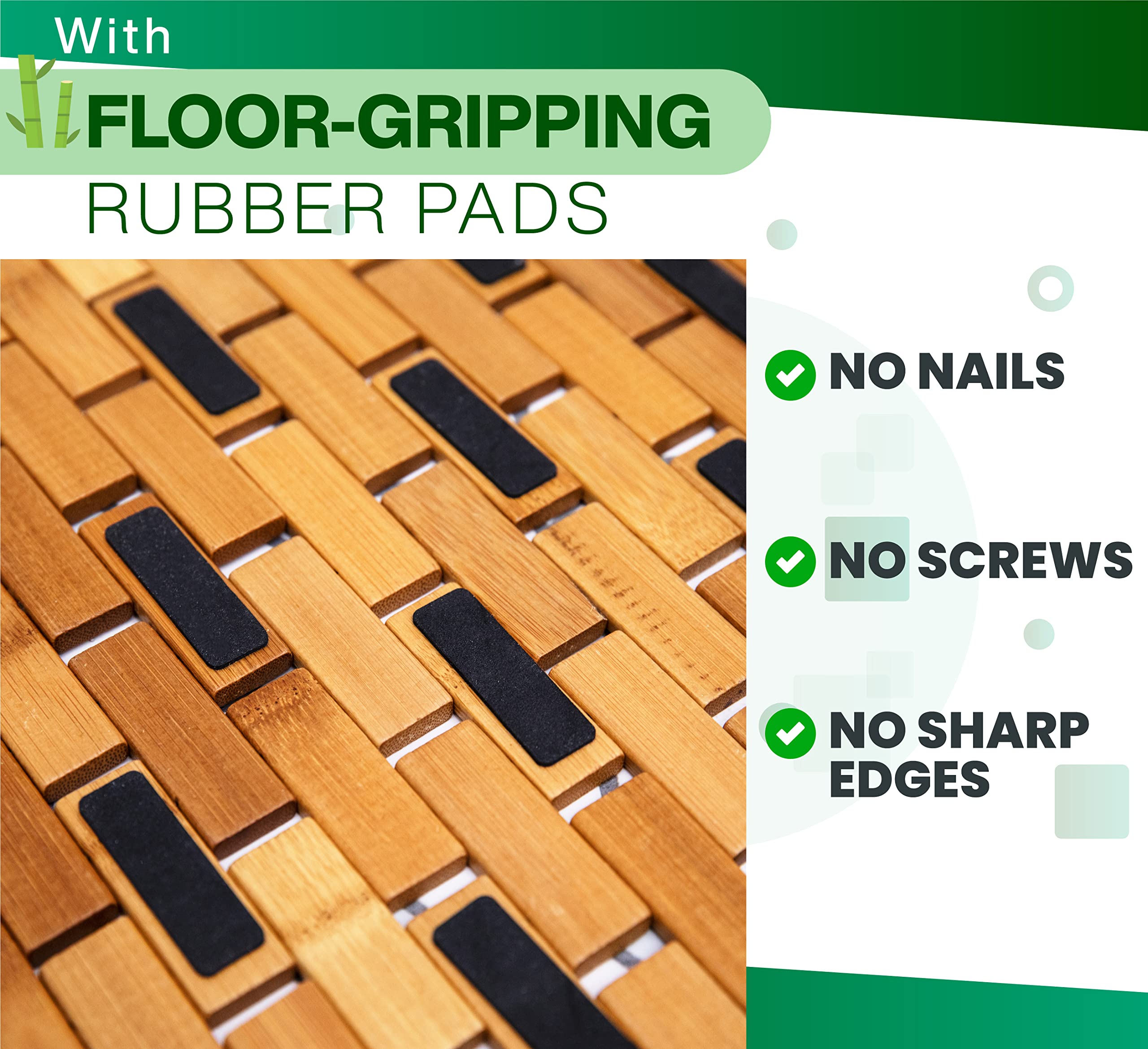 Premium Bamboo Bath Mat - Large 34