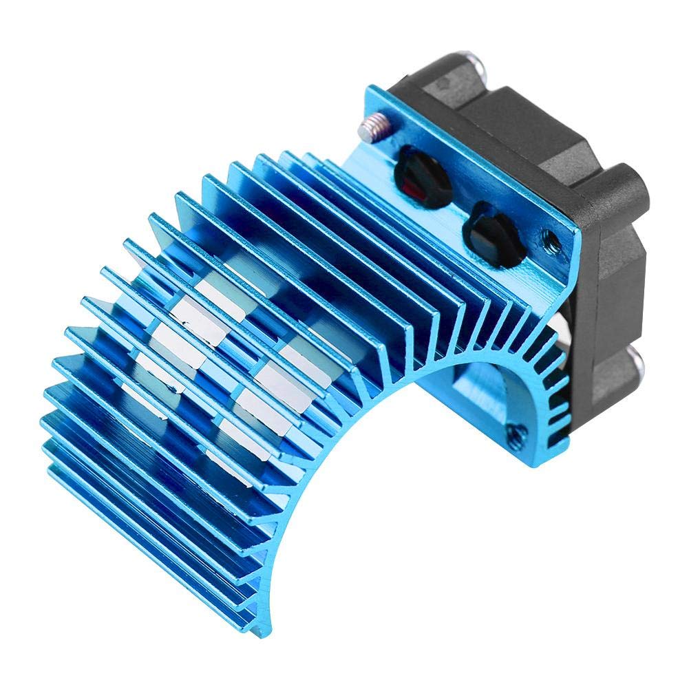 Dilwe RC Motor Heat Sink & Fan for 1/10 RC Cars - 540/550 Motor Cooling - Blue
