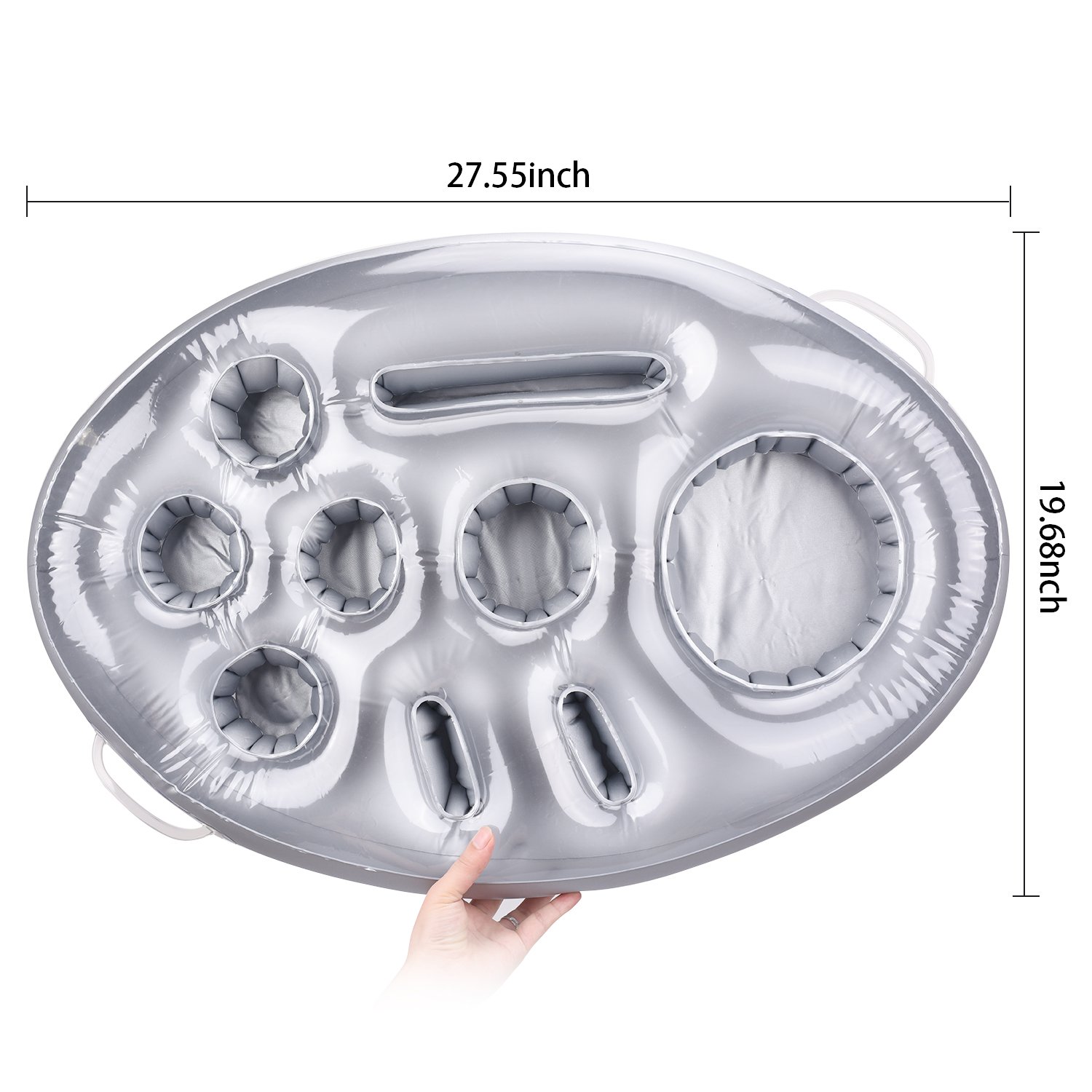 **Large Capacity Inflatable Pool Drink Holder - Floating Drink Float for Hot Tub, Pool, Beach & Party - Holds Drinks, Phones & Snacks - Easy to Inflate - Perfect for Summer Relaxation, Pool Parties & Outdoor Gatherings**