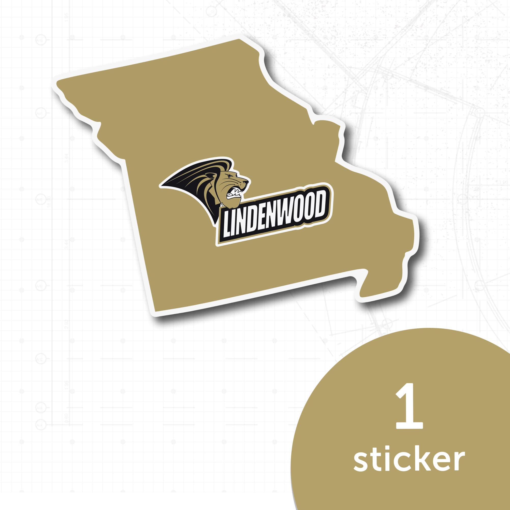 Desert Cactus Lindenwood University Sticker - Lions Vinyl Decal for Laptop, Water Bottle, Car & Scrapbook - State Border Design - Perfect for College Students, Fans & DIY Craft Projects