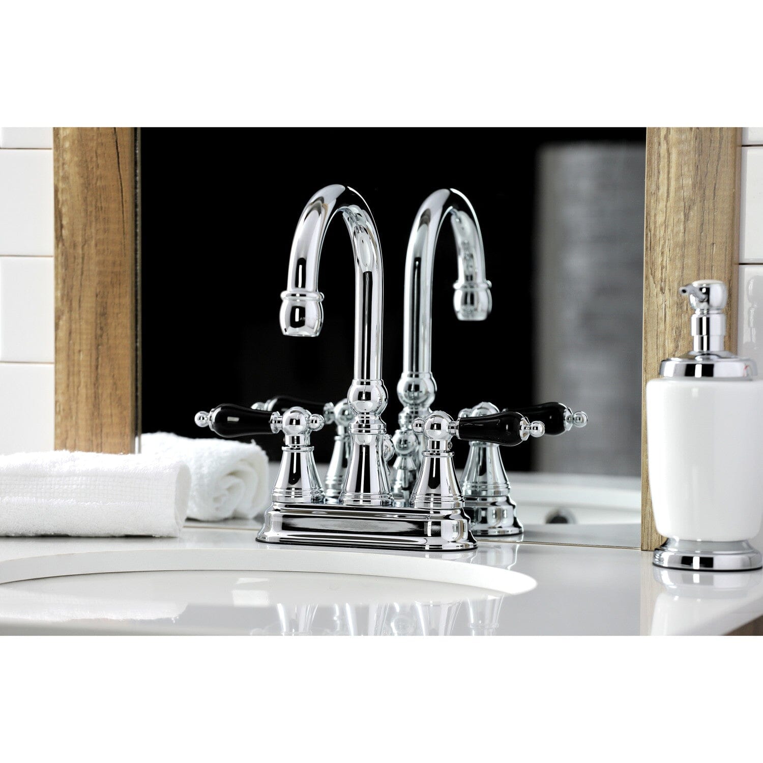 Duchess Double Handle 3-Hole Deck Mount 4-Inch Centerset Bathroom Faucet with Brass Pop-Up Drain - Perfect for Modern Bathroom Vanities and Sink Upgrades