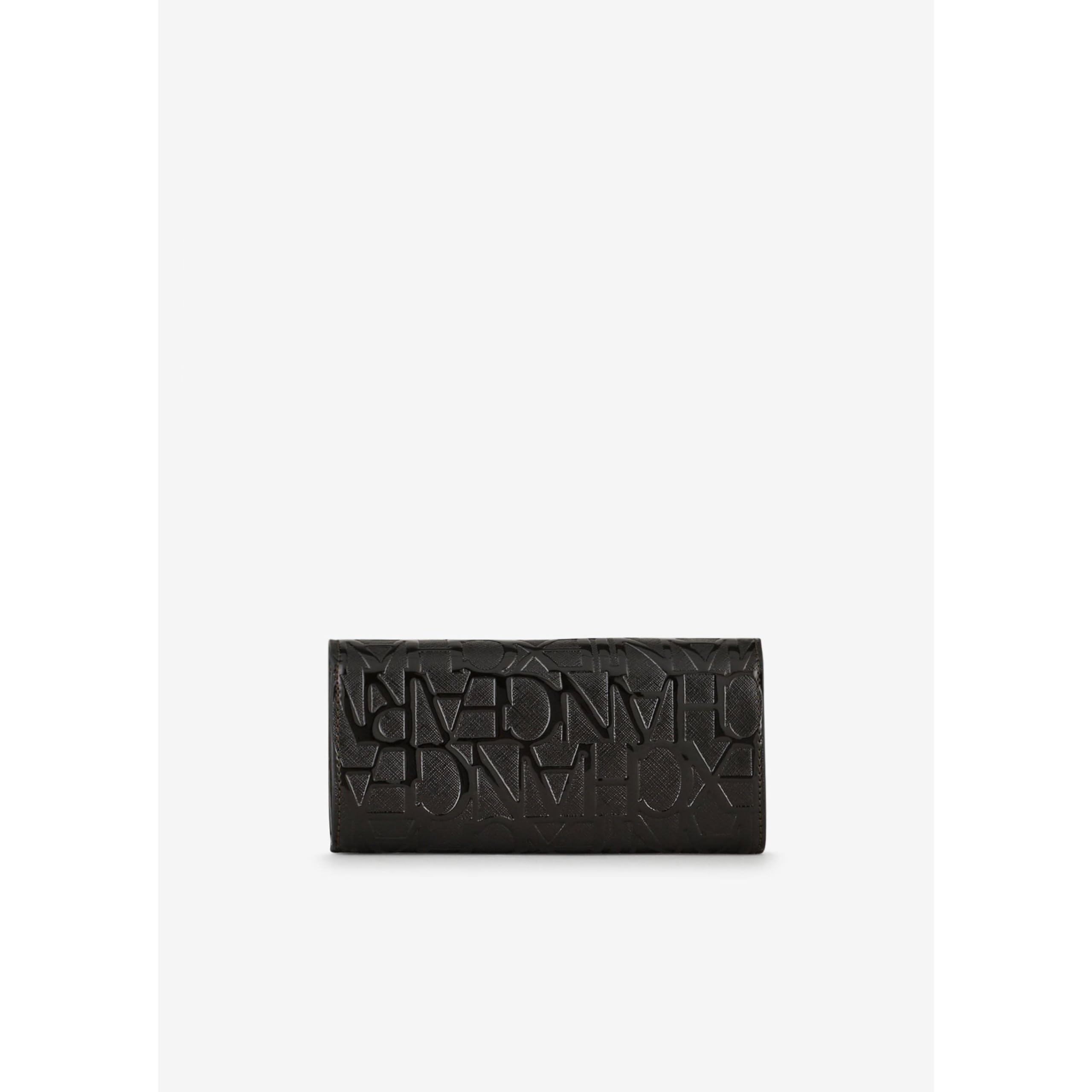 Armani Exchange Women's Chain Wallet - Embossed Logo Bifold Leather Wallet for Women - Fashionable Designer Wallet for Everyday Use, Parties & Gifting (One Size)