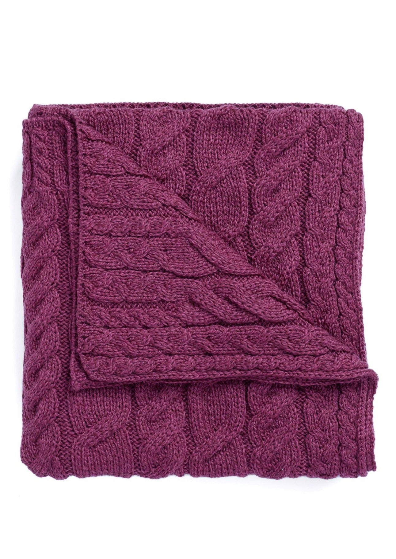 Aran Supersoft Blanket - Premium Knit Throw Blanket in Raspberry Color for Cozy Home, Bedroom & Couch - Perfect for Winter Warmth, Gifts & Relaxation