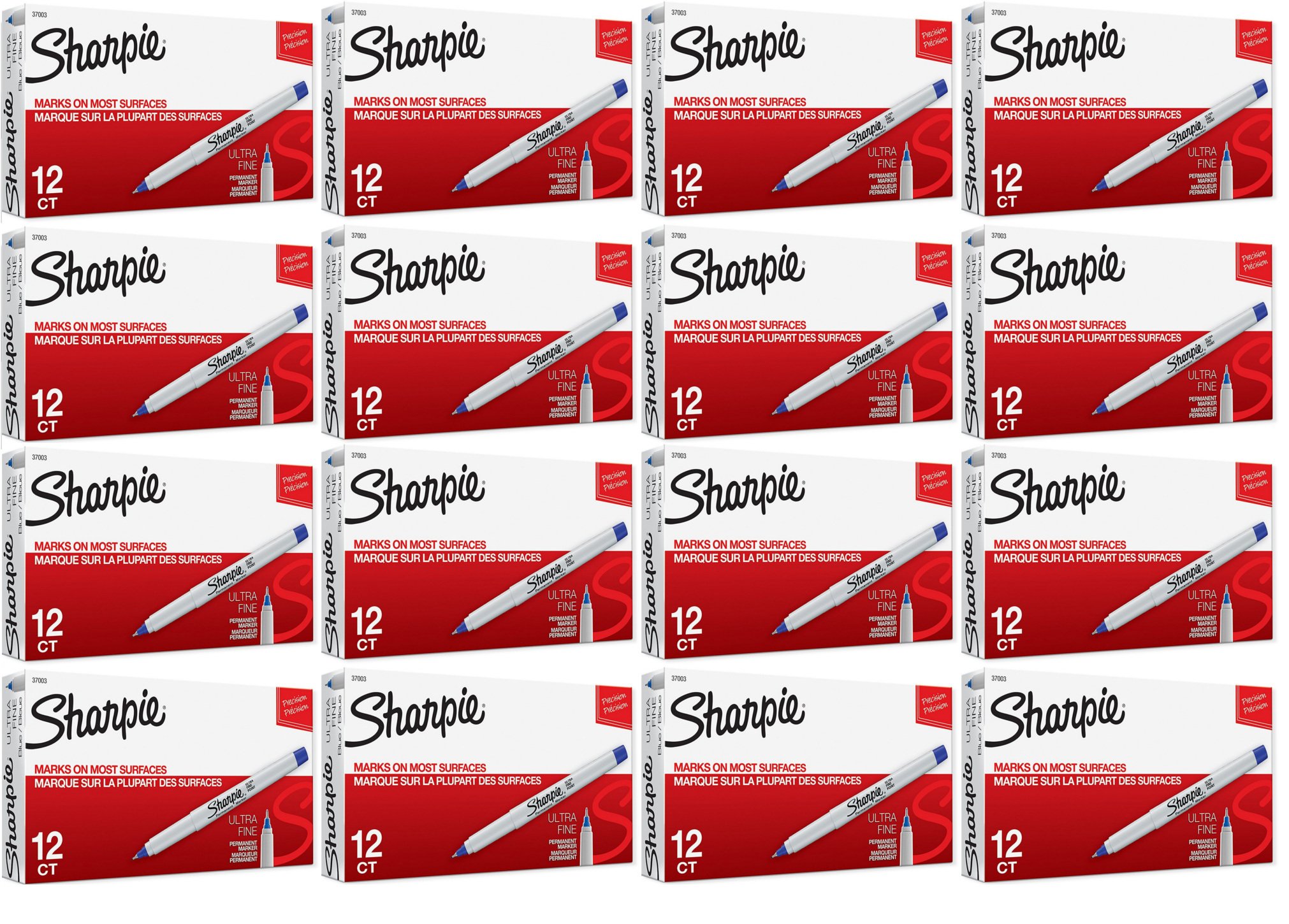 Sharpie 37003 Ultra-Fine Permanent Markers - 12 Pack (144 Markers) - Fade & Water Resistant - AP Certified Non-Toxic - Ideal for Office, School, Art Projects & Labeling on Paper, Plastic, Metal & More