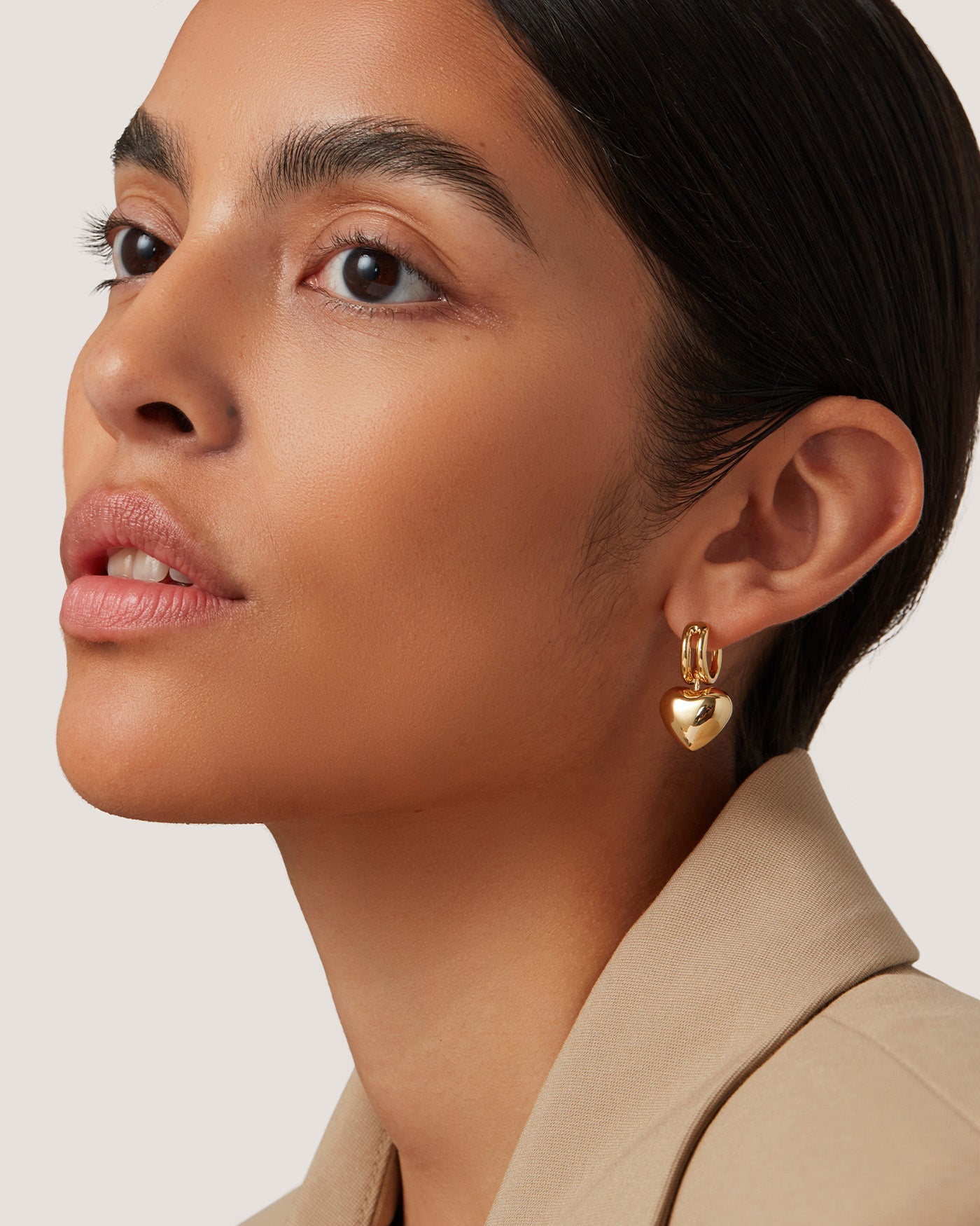 Puffy Heart Huggie Earrings for Women - Cute & Comfortable Small Hoop Earrings - Perfect for Valentine's Day, Anniversary & Everyday Wear