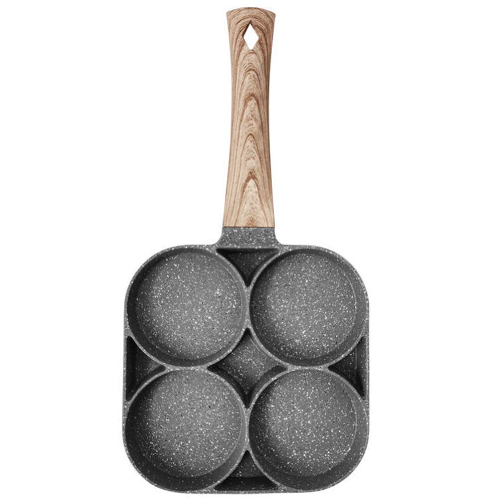 **Hemoton Non-Stick 4-Cup Egg Frying Pan - Aluminum Alloy Egg Poacher, Pancake & Omelette Pan for Gas & Electric Stoves | Perfect for Breakfast, Brunch & Camping Cooking**