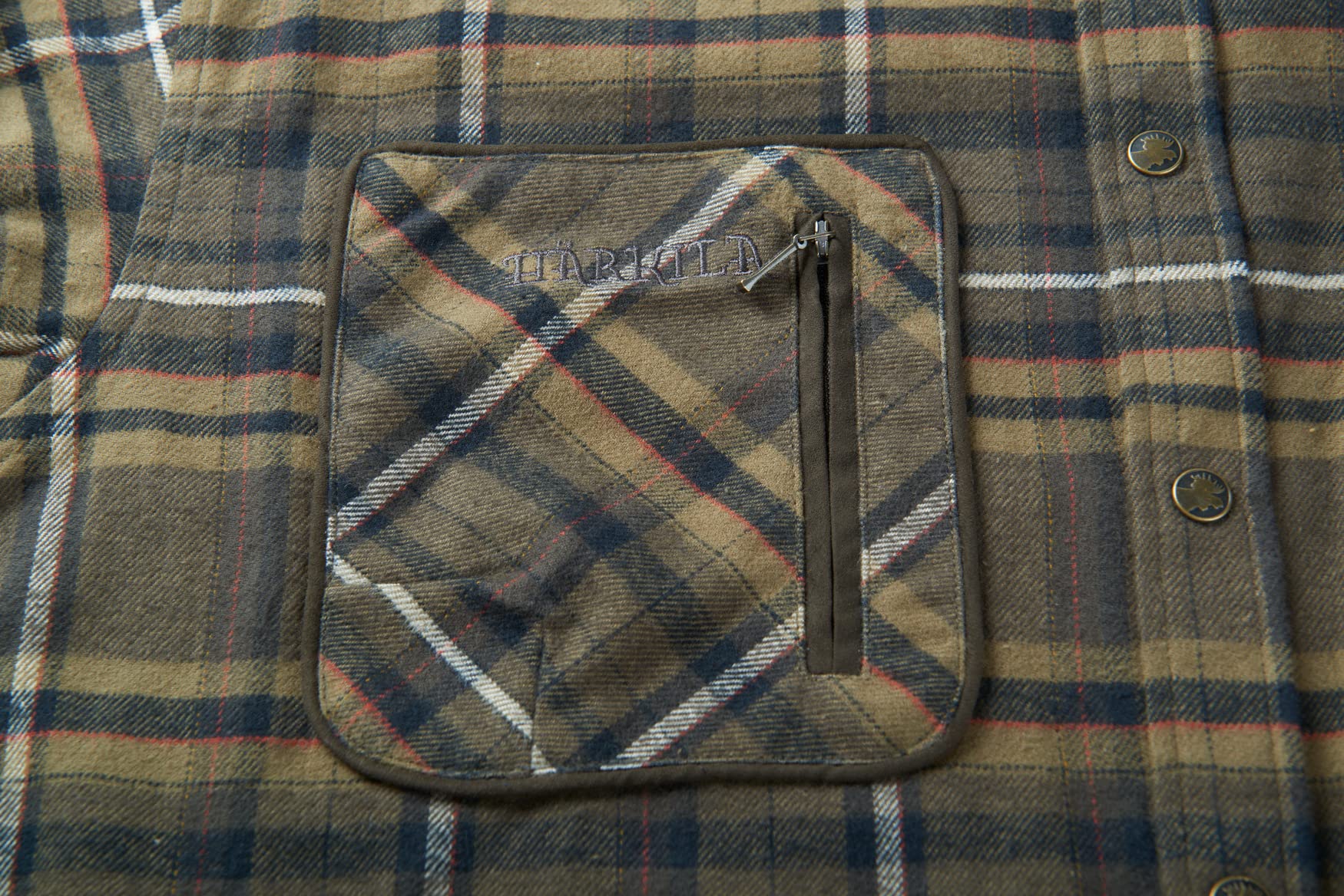 Men's Pajala Shirt - Comfortable Green & Brown Plaid Flannel Shirt - Size Large - Perfect for Camping, Hiking and Outdoor Adventures