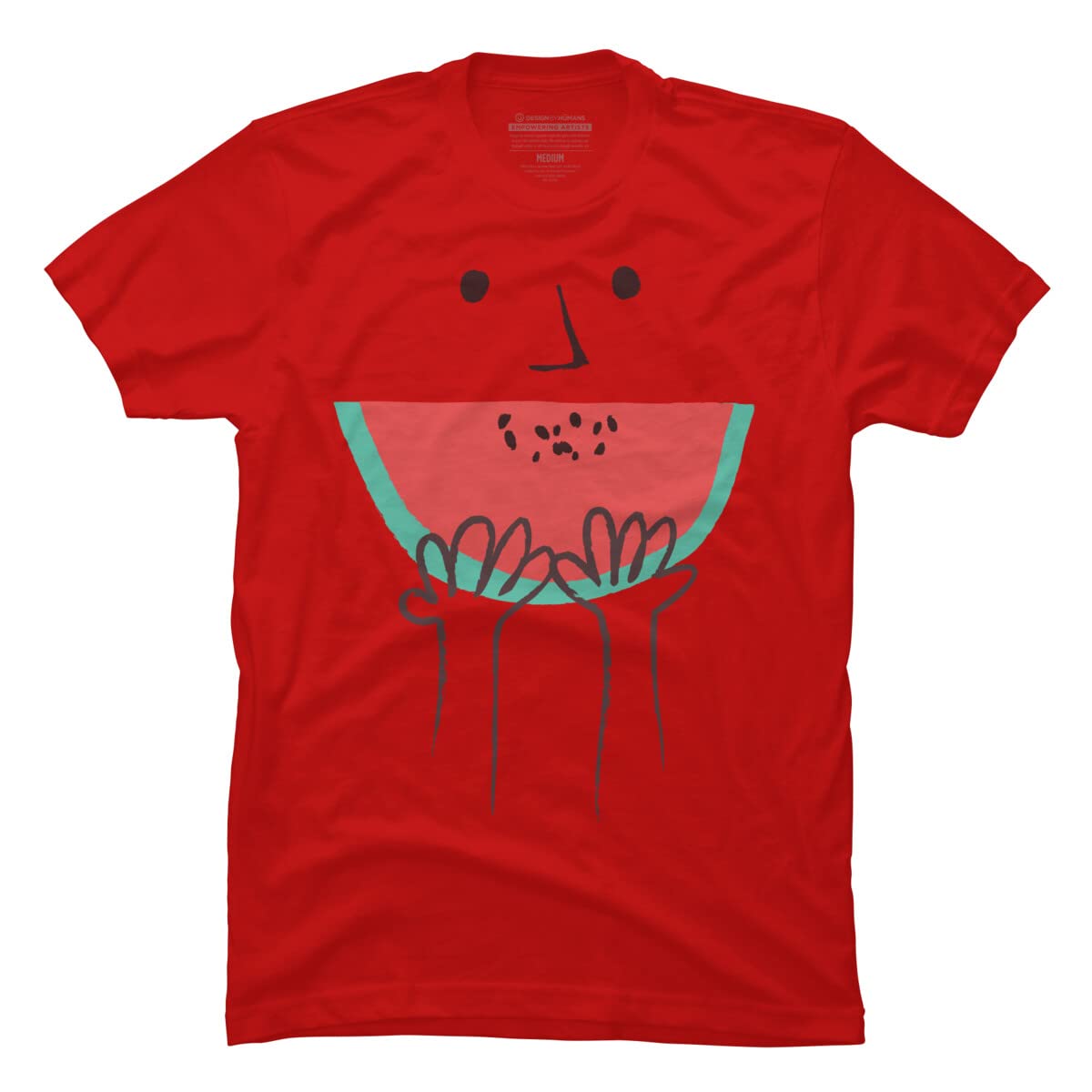 Design By Humans Men's Summer Smile Graphic T-Shirt by Radiomode | Casual Short Sleeve Tee for Summer Outfits, Beach Vacations & Streetwear Fashion