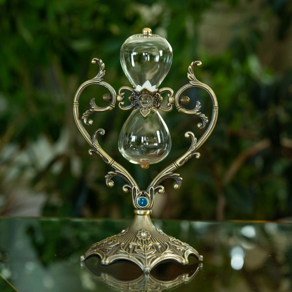 Vintage Heart Rotating Hourglass Kit - Unique Home Decor & Gift for Romantic Moments, Wedding Anniversaries, and Relaxing Meditation