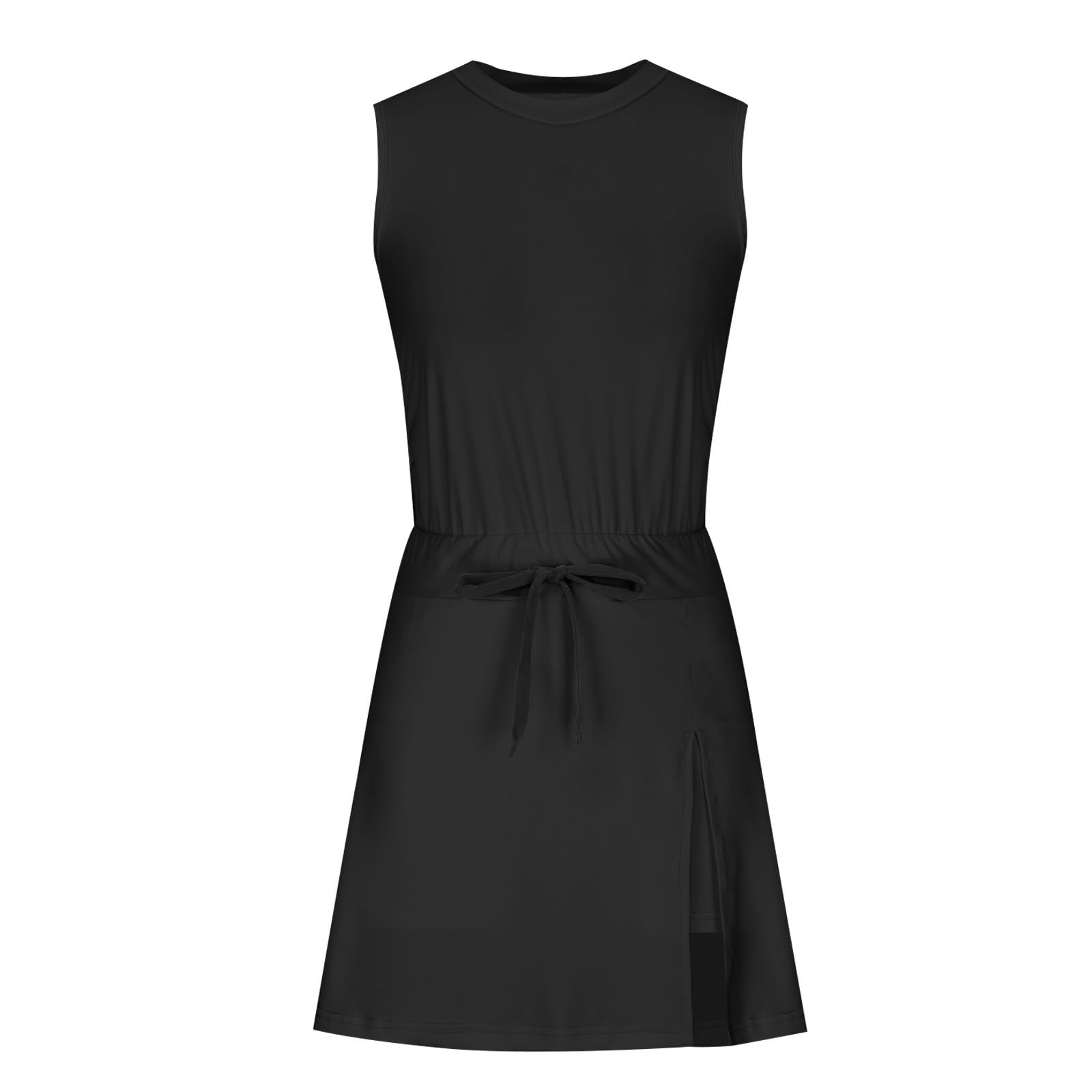 Women's Athletic Tennis Dress with Built-in Shorts - Comfy Workout Romper for Gym & Tennis