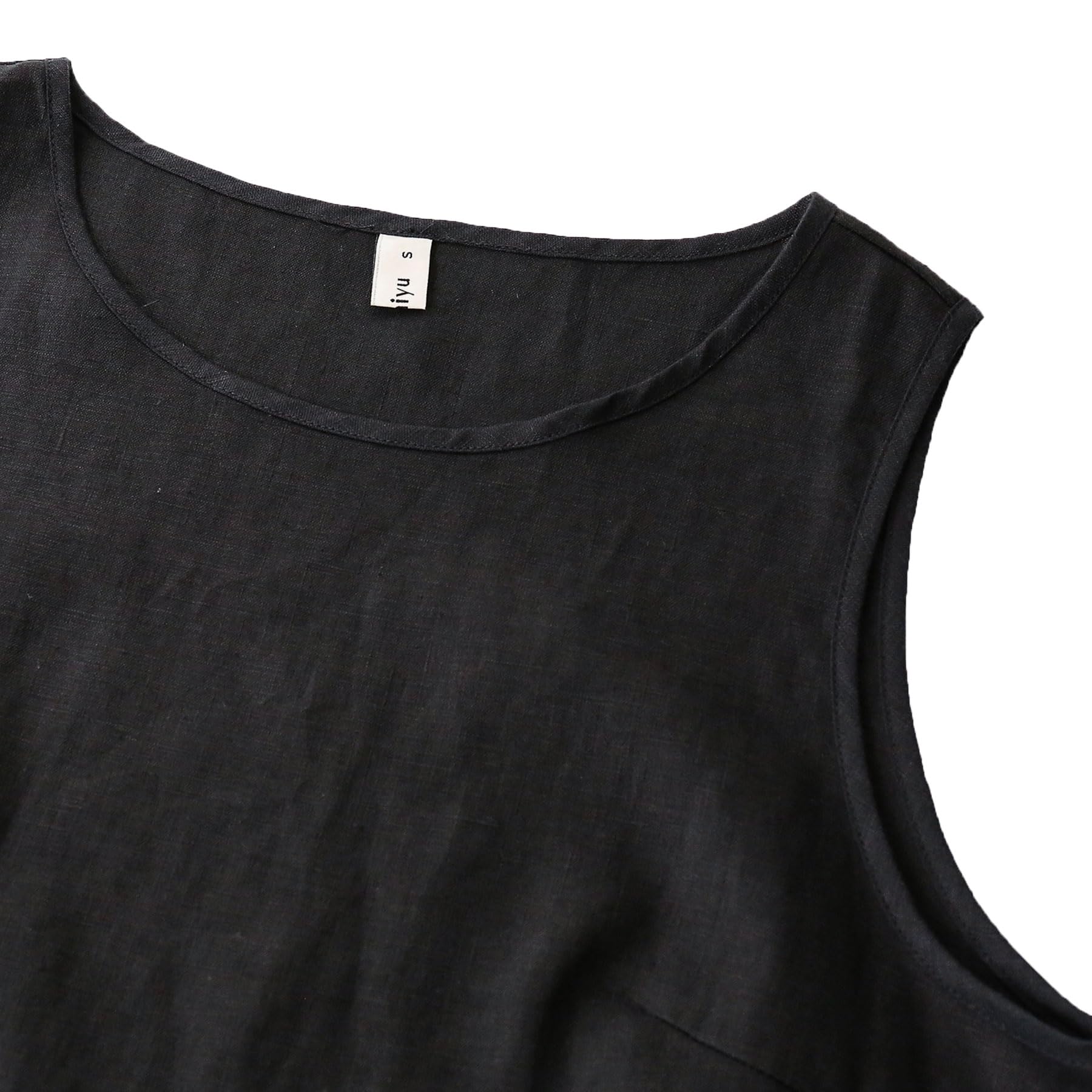Amazhiyu Women's 100% Linen Tank Top - Breathable Sleeveless Blouse for Summer | Casual Crewneck Linen Shirt for Beach, Travel & Everyday Wear