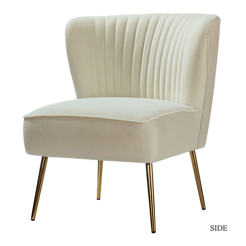 Lola Velvet Side Chair - Modern Upholstered Accent Chair for Living Room, Bedroom & Office - Soft Velvet Fabric with Sturdy Wooden Legs - Perfect for Dining, Lounge & Home Decor